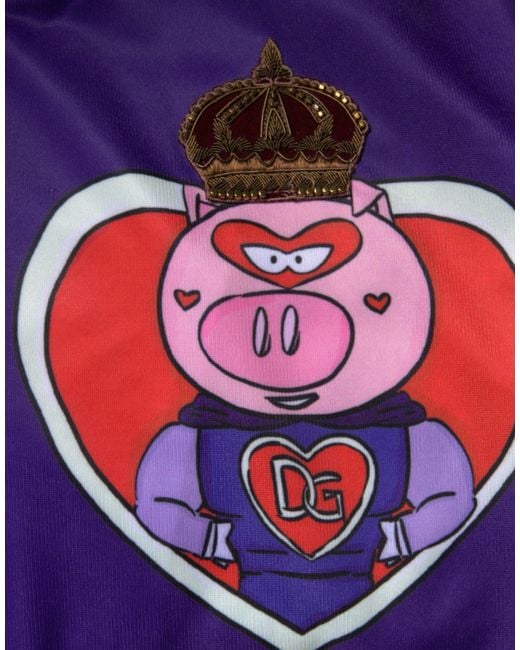 Dolce & Gabbana Blue Pig Print Track Jacket for men