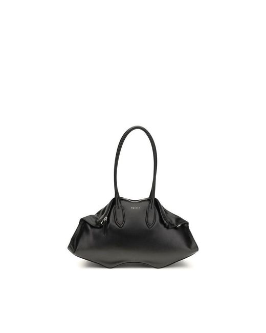 McQueen Black Calf Leather Bos Taurus Shoulder Bag