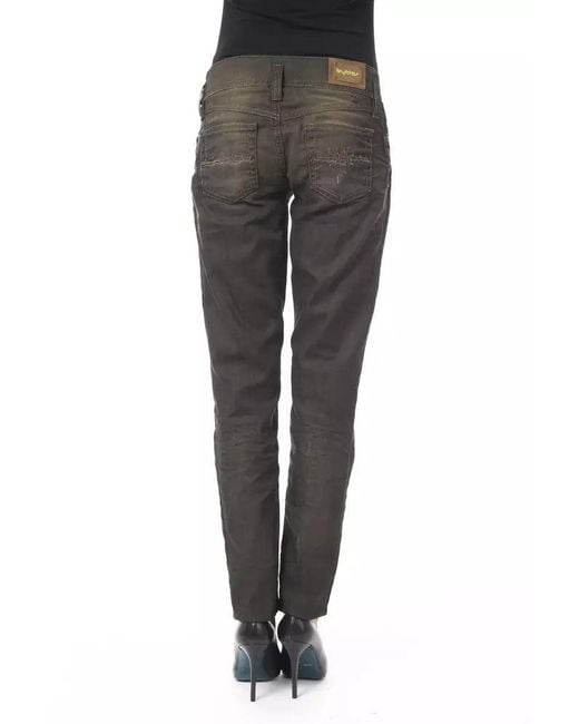 Byblos Gray Sleek Washed Effect Jeans
