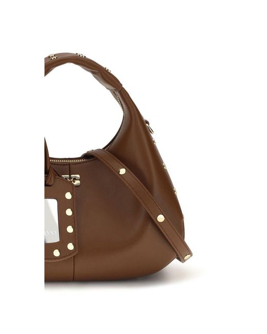 Ganni Brown Recycled Leather Shoulder Bag