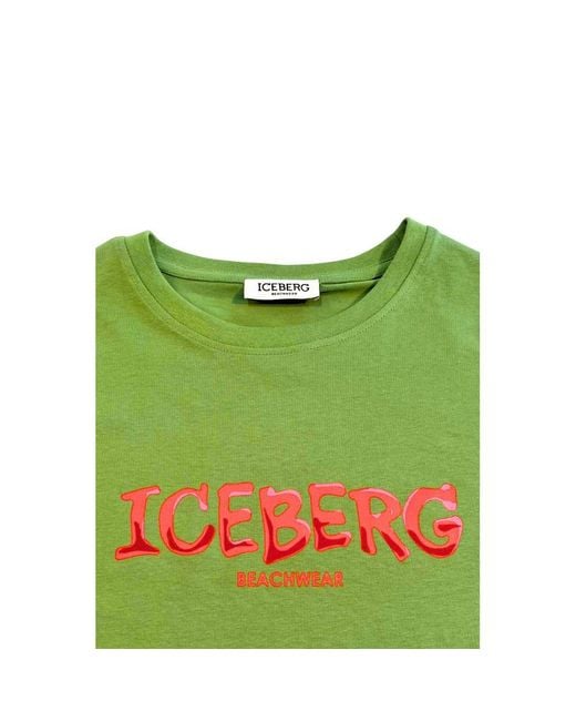 Iceberg Green Cotton T-Shirt for men