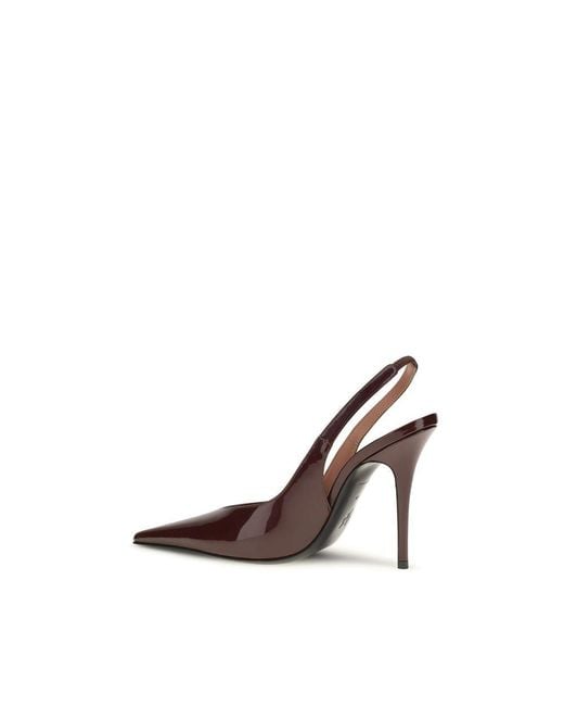 AMINA MUADDI Brown Bordeaux Calf Leather Bos Taurus Pumps