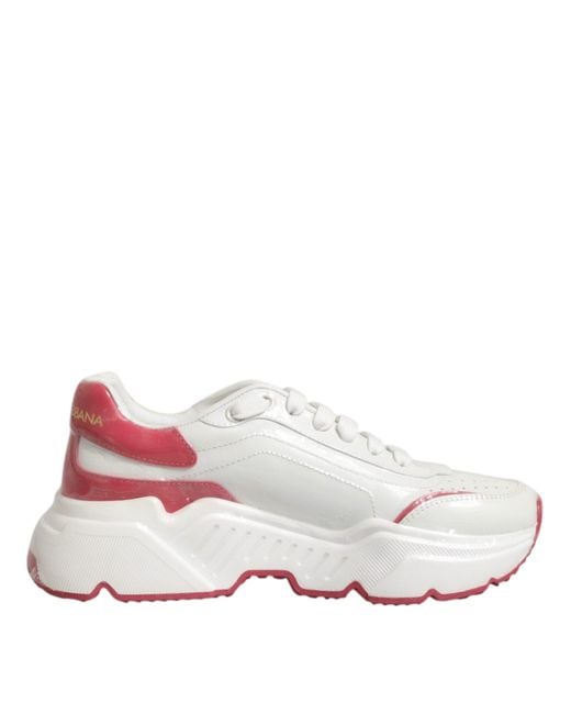 Dolce & Gabbana Multicolor White Pink Daymaster Low Top Sneakers Shoes