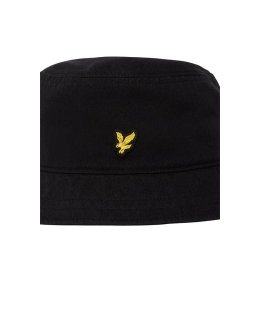 Lyle & Scott Black Cotton Bucket Hat for men