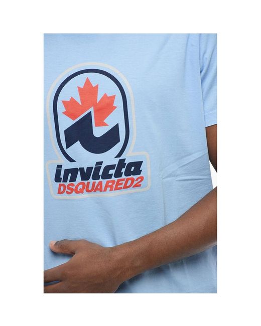 DSquared² Blue Crew Neck D2 Invicta T for men