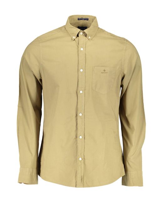 Gant Natural Green Cotton Shirt for men