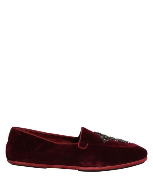 Dolce & Gabbana Red Suede Embellished Men Dress Loafers Shoes for men