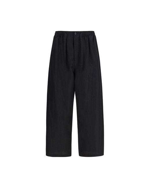 Lemaire Black Linen Bottoms Sleepwear for men