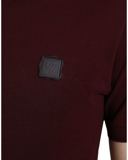 Dolce & Gabbana Red Elegant Cotton Blend Polo Tee for men