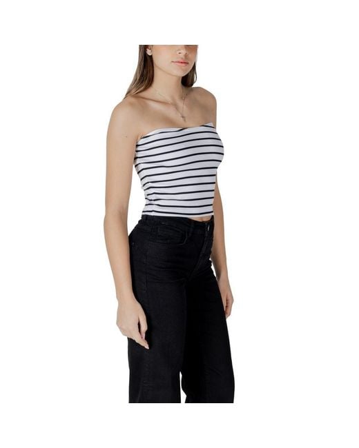 Calvin Klein Black White Cotton Rigenerato Tops & T