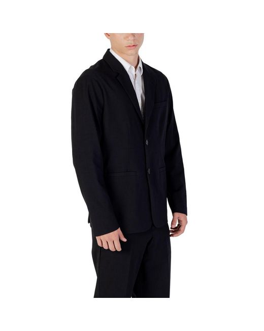 ARMANI EXCHANGE Black Lyocell Blazer for men