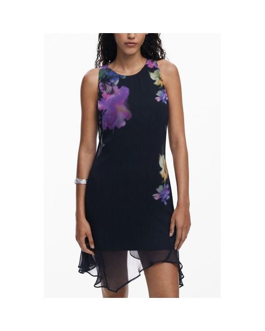 Desigual Blue Floral Print Dress