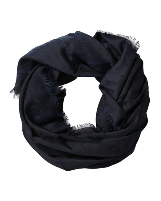 Dolce & Gabbana Black Viscose Fringes Neck Warmer Scarf for men