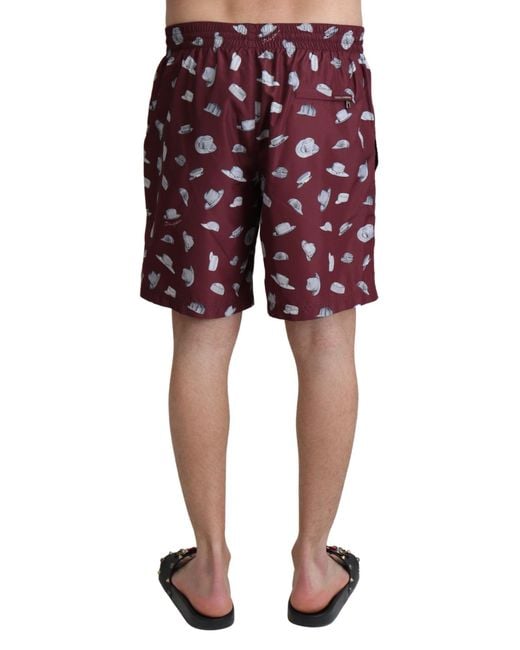 Dolce & Gabbana Red Elegant Beachwear Trunks for men