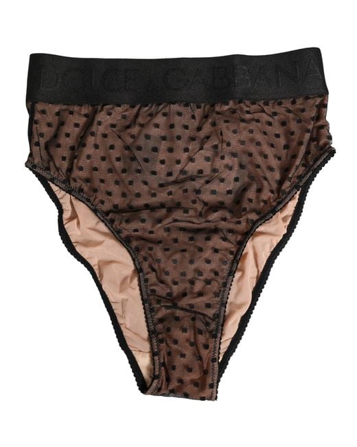Dolce & Gabbana Gray Polka Dot Butterfly Brief Underwear Dots Nylon Elastane Clothing