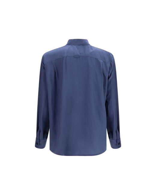 Saint Laurent Blue Viscose Dress Shirt for men