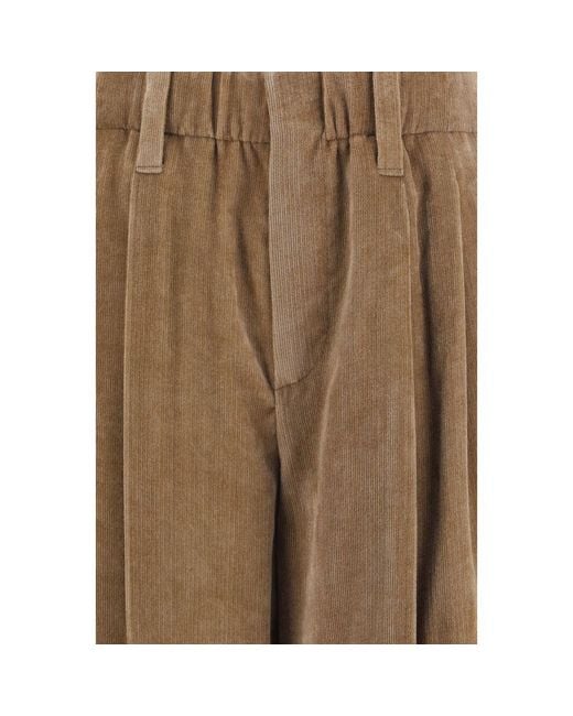 Brunello Cucinelli Brown Viscose Casual Pants