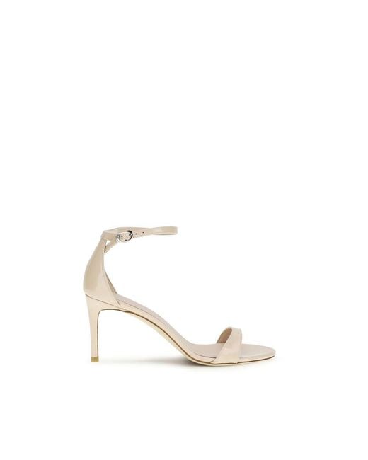 Stuart Weitzman White Multicolor Calf Leather Bos Taurus Stiletto Heel Sandals