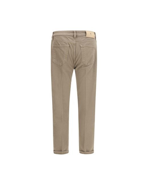PT Torino Gray Beige Cotton Slim Fit Jeans for men