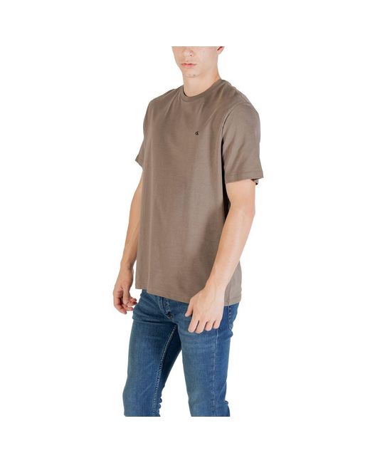 Calvin Klein Gray Brown Cotton T for men