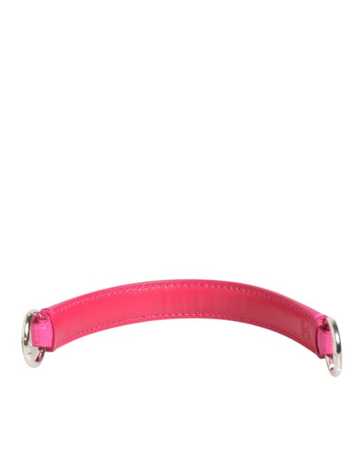 Dolce & Gabbana Pink Embellished Leather Bag Handle Shoulder Strap
