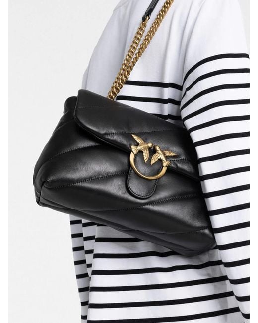 Pinko Brown Love Classic Puff Shoulder Bag