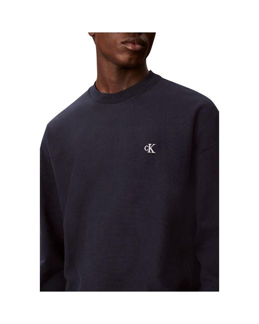 Calvin Klein Blue Cotton Sweatshirt for men