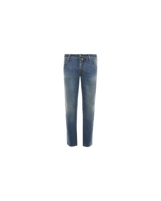 Jacob Cohen Elegant Slim Fit Light Blue Stretch Jeans for men