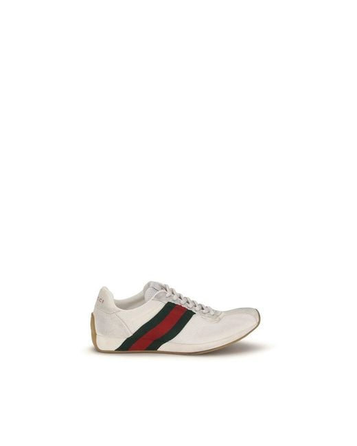 Gucci White Polyester Athletic Sneakers