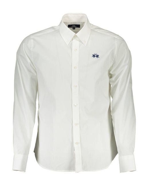 La Martina White Cotton Shirt for men