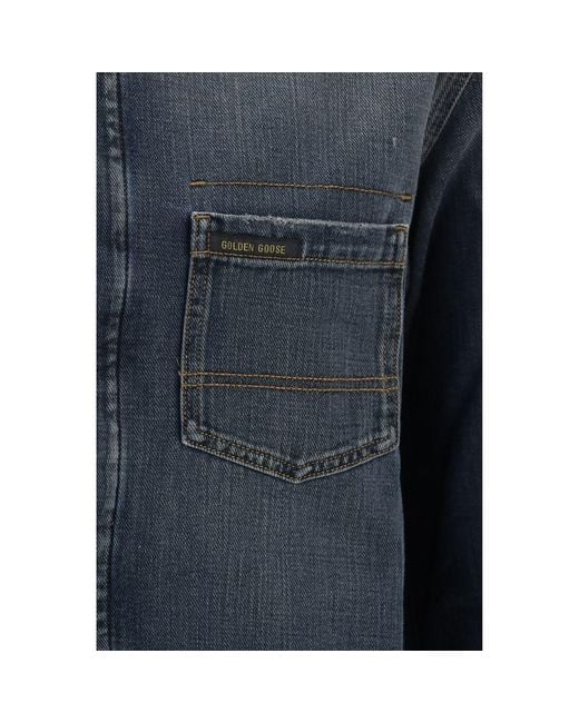Golden Goose Deluxe Brand Blue Denim Shirt for men