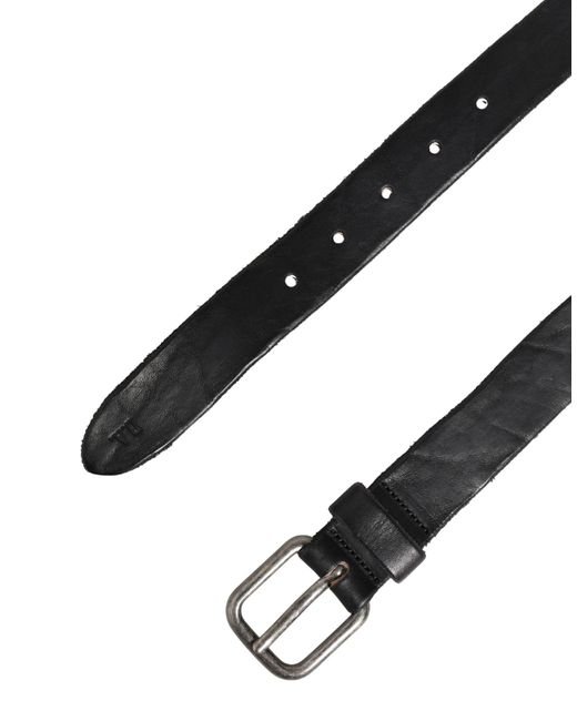 Daniele Alessandrini Men Black Leather Metal Buckle Belt for men