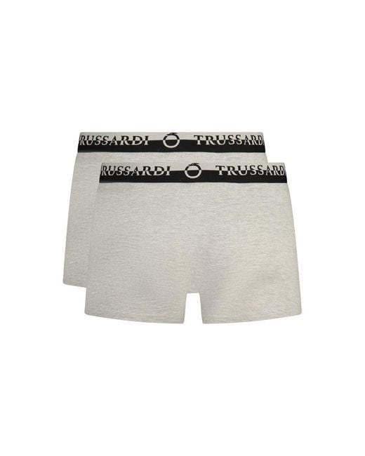 Trussardi Gray Grigio Cotton Men Boxer Short for men