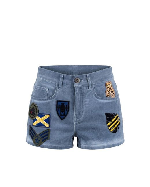 MR & MRS Blue Cotton Shorts