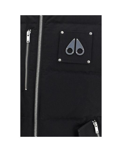 Moose Knuckles Black Cotton Sleeveless Jacket for men