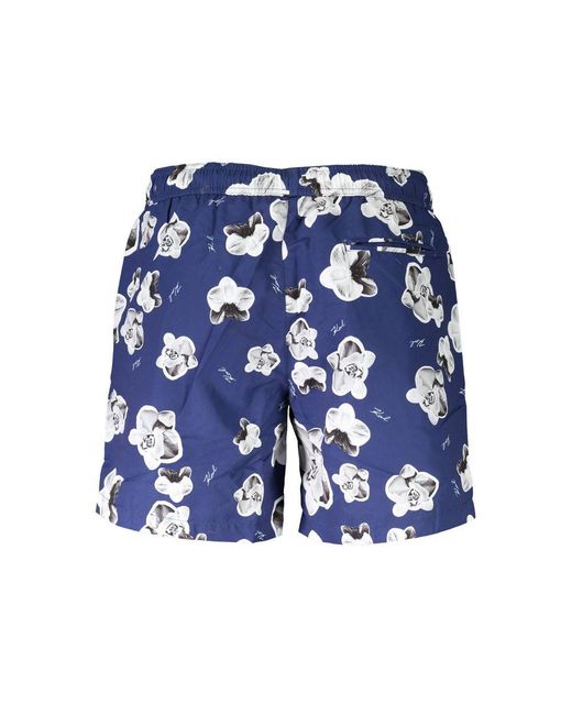 Karl Lagerfeld Blue Polyester Swim Boxer for men