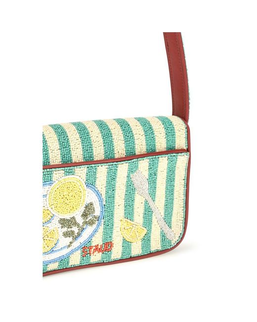 Staud Blue Multicolor Rayon Shoulder Bag