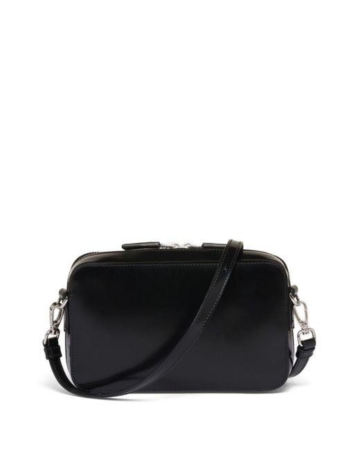 Prada Black Small Brique Brushed Crossbody Bag for men