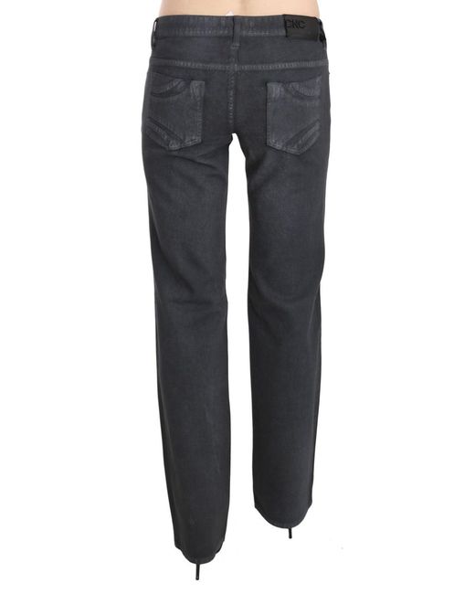 CoSTUME NATIONAL Black Gray Low Waist Straight Denim Pants Jeans