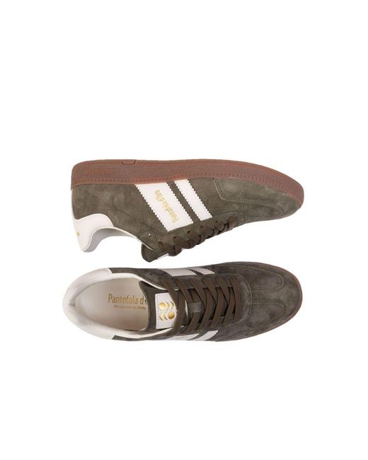 Pantofola D Oro Brown Green Suede Men's Sneaker for men