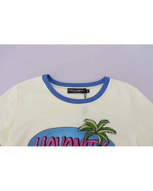 Dolce & Gabbana Gray Elegant Cotton Tee With Chic Print