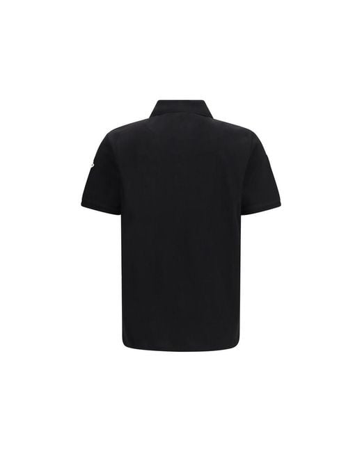 Moncler Black Cotton Polo Shirt for men