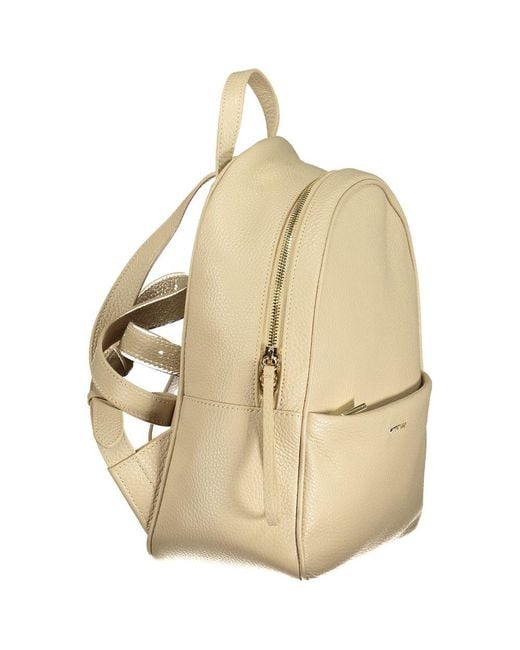 Coccinelle Natural Beige Leather S Backpack