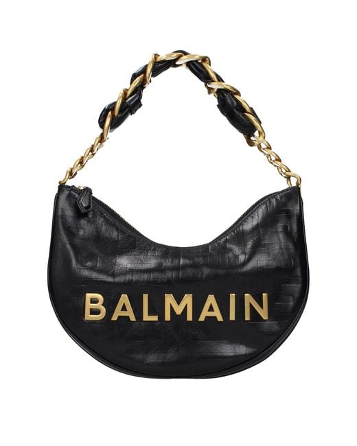 Balmain Black Shoulder Bags Leather