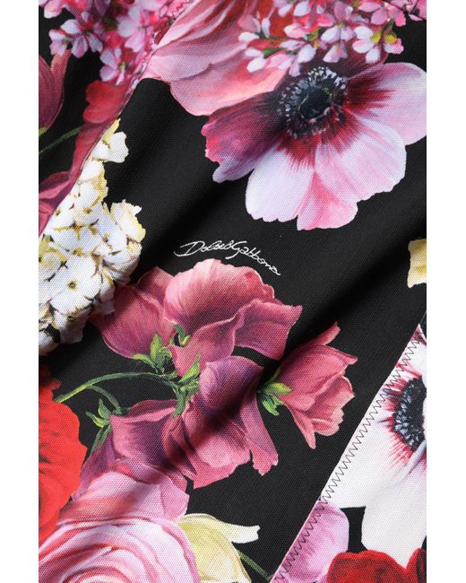 Dolce & Gabbana Red Multicolor Ortensia Patchwork Sheath Dress