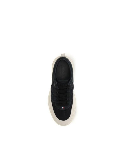 Moncler Black Calf Leather Bos Taurus Athletic Sneakers for men