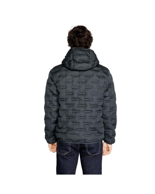 Replay Black Polyester Full-Length Jacket for men