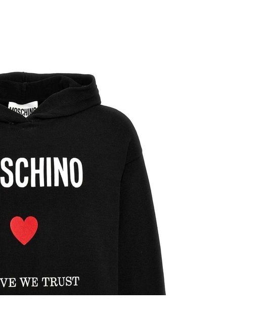 Moschino Couture Black Love We Trust Hooded Sweatshirt for men