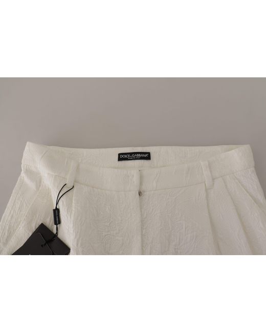 Dolce & Gabbana White High Waist Culotte Cotton Shorts