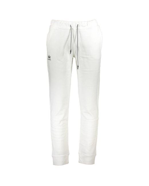 La Martina White Cotton Men's Track Pant for men